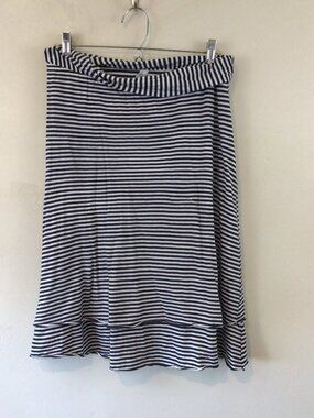Indigenous Navy Blue & White Striped Layered Long Organic Cotton Skirt